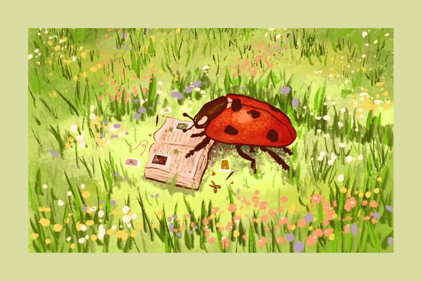 Ladybug Days Postcard